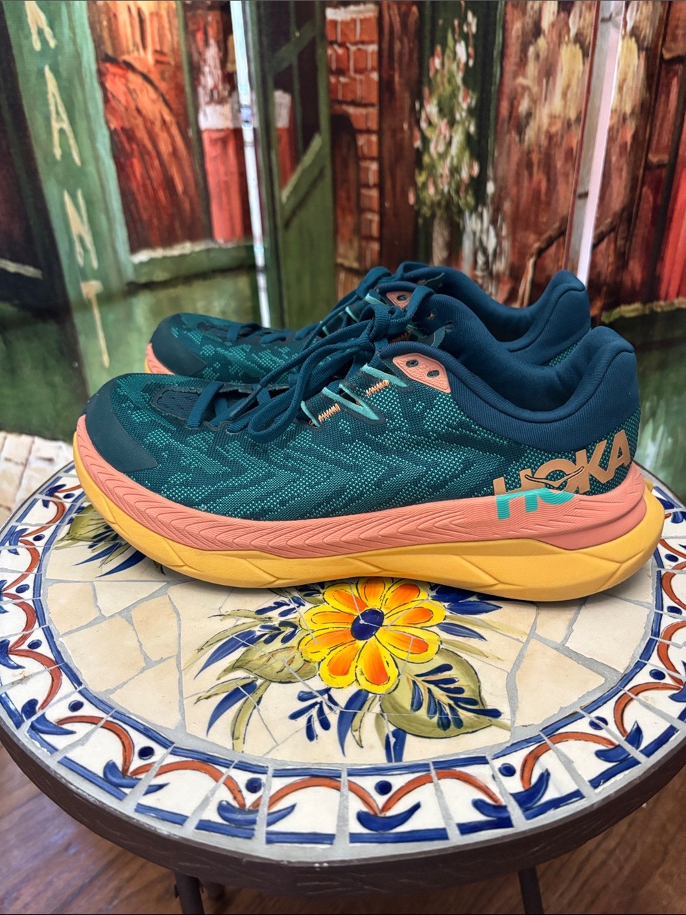Hoka Tecton X, Green, Size 7 B - Picture 3 of 10